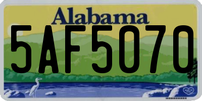 AL license plate 5AF5070