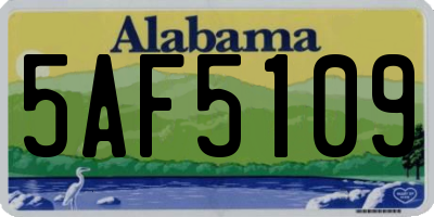 AL license plate 5AF5109