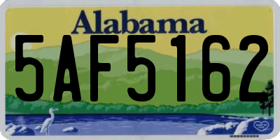 AL license plate 5AF5162