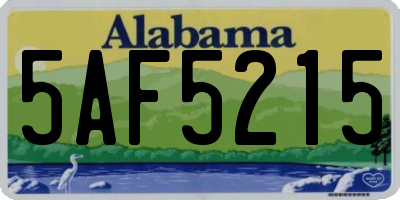 AL license plate 5AF5215
