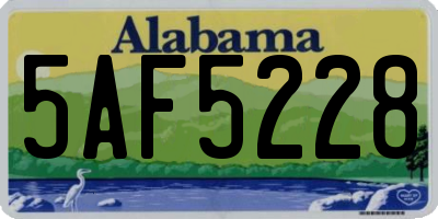 AL license plate 5AF5228