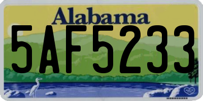 AL license plate 5AF5233