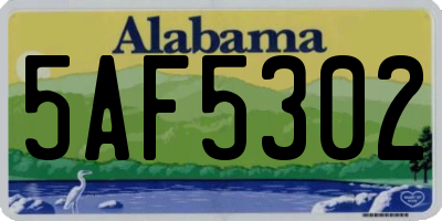 AL license plate 5AF5302