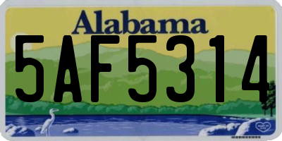AL license plate 5AF5314