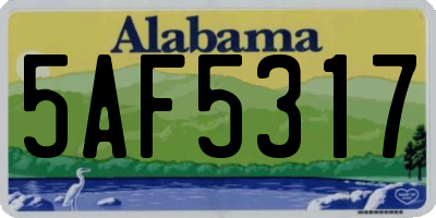 AL license plate 5AF5317
