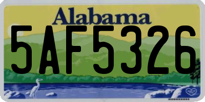 AL license plate 5AF5326