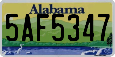 AL license plate 5AF5347