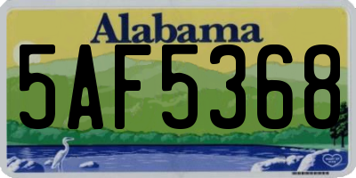 AL license plate 5AF5368