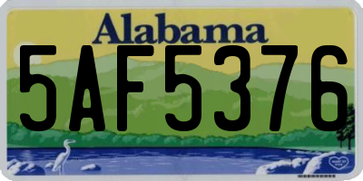 AL license plate 5AF5376