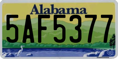 AL license plate 5AF5377