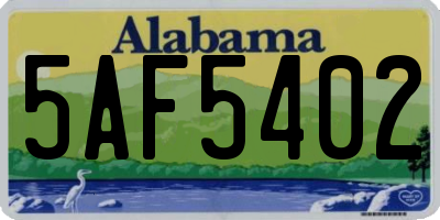 AL license plate 5AF5402