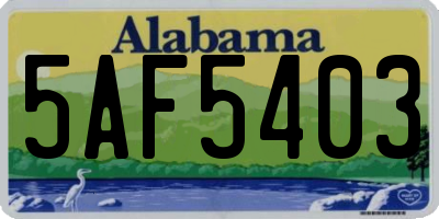 AL license plate 5AF5403
