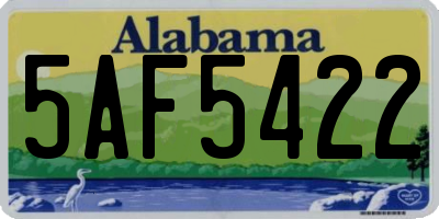 AL license plate 5AF5422