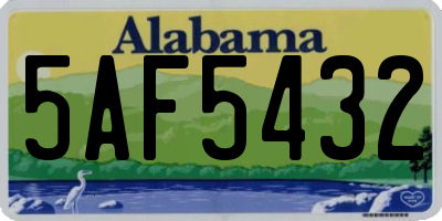 AL license plate 5AF5432