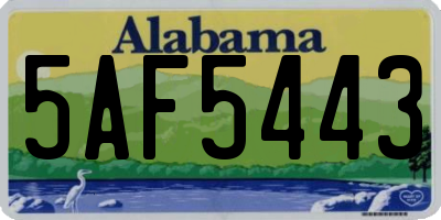 AL license plate 5AF5443