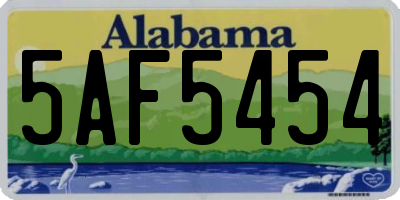 AL license plate 5AF5454