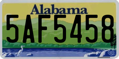 AL license plate 5AF5458