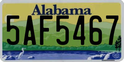 AL license plate 5AF5467