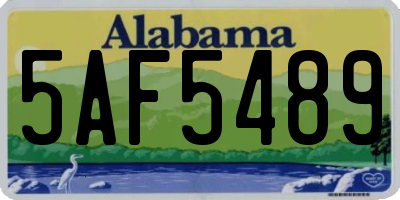 AL license plate 5AF5489
