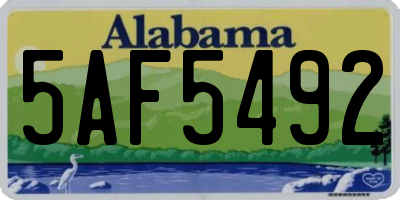 AL license plate 5AF5492