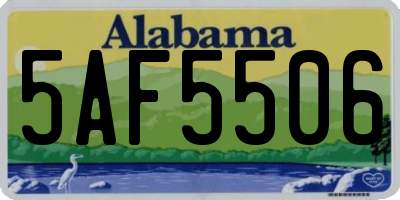 AL license plate 5AF5506