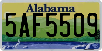 AL license plate 5AF5509