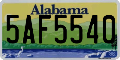 AL license plate 5AF5540