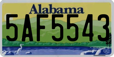 AL license plate 5AF5543