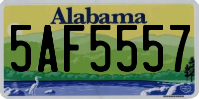AL license plate 5AF5557