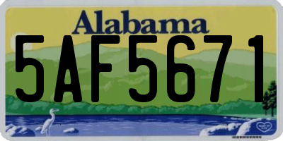 AL license plate 5AF5671