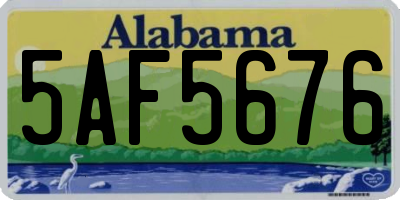 AL license plate 5AF5676
