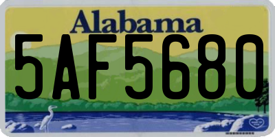 AL license plate 5AF5680