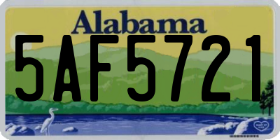 AL license plate 5AF5721