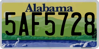 AL license plate 5AF5728