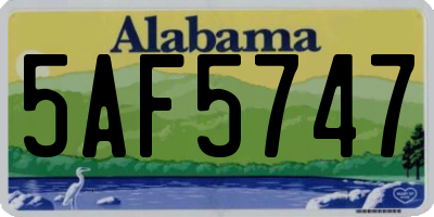 AL license plate 5AF5747