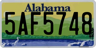 AL license plate 5AF5748