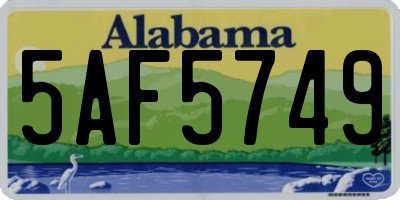 AL license plate 5AF5749