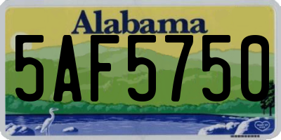 AL license plate 5AF5750