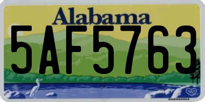 AL license plate 5AF5763