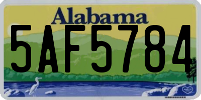 AL license plate 5AF5784