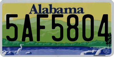 AL license plate 5AF5804