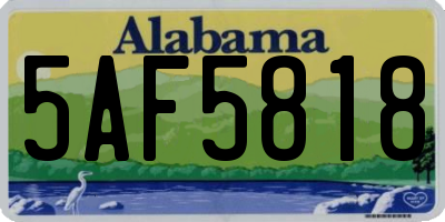 AL license plate 5AF5818