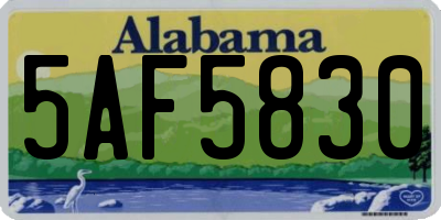 AL license plate 5AF5830