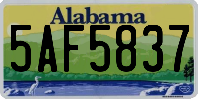 AL license plate 5AF5837