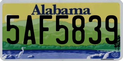 AL license plate 5AF5839