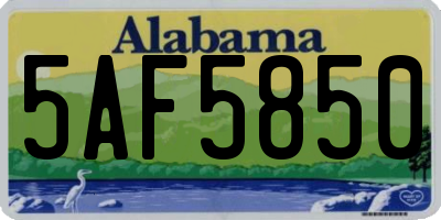AL license plate 5AF5850