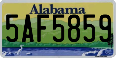 AL license plate 5AF5859