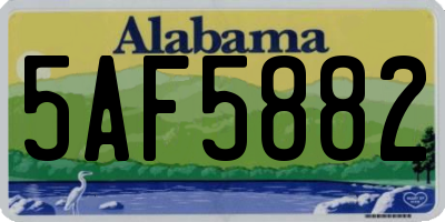 AL license plate 5AF5882