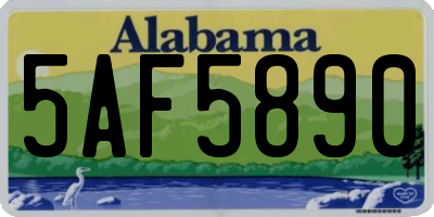 AL license plate 5AF5890