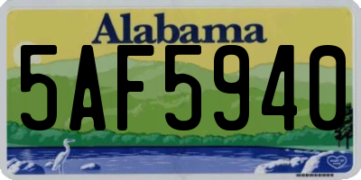 AL license plate 5AF5940